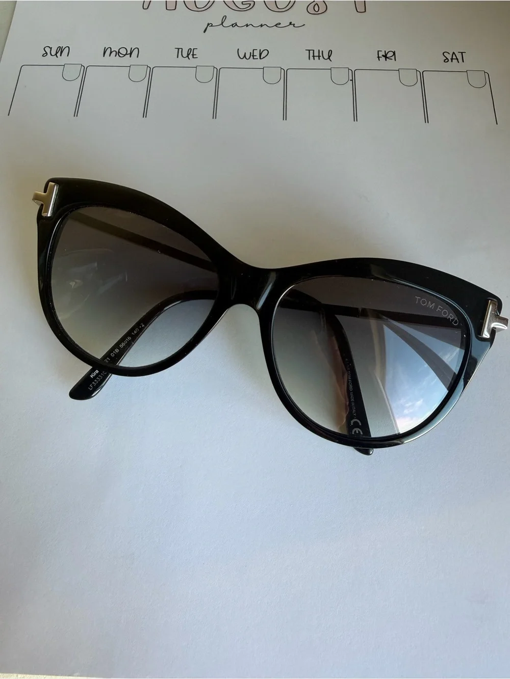 Tom Ford Black Cat-Eye Sunglasses - Black/Palladium TF821 Kira